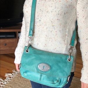 Fossil | Teal Leather Crossbody Purse